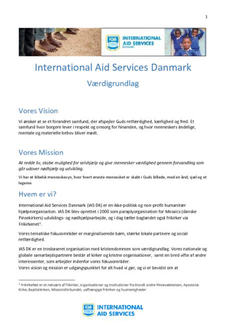 IAS Danmarks værdigrundlag